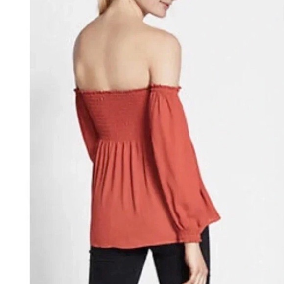Express Off The Shoulder Top Rust - Picture 2 of 7